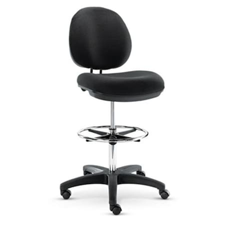 Alera Alera IN4616 Interval Series Swivel Task Stool; PVC-Free Faux Leather; Black IN4616
